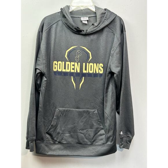 St Pius Golden‎ Lions Lacrosse Hoodie Adult Medium Badger Sports Graphic - Picture 1 of 8